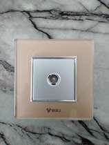 Bull switch socket Tempered high crystal glass panel G22 champagne gold crystal panel TV socket