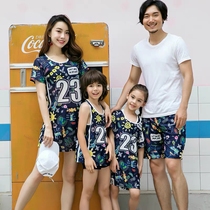 Parent-child swimsuit female mother and daughter new family of three Korean hot spring belly cover and thin three-piece sunscreen cute children
