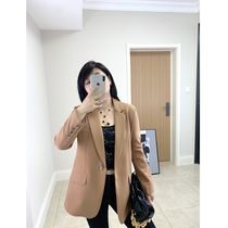  Korean version of the plus size womens clothing fat mm early autumn casual long-sleeved suit commuter mid-length suit jacket top clothes