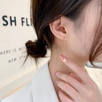 Ear Line 2021 New Tide Four Leaves Straw Earrings Gold Rose Gold Advanced Sensual Earrings Spring Summer Money