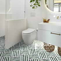 Fun Nordic toilet bathroom small flower tiles Net red restaurant kitchen wall tile balcony courtyard tile