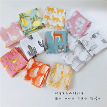 Yu cotton newborn bamboo cotton burp towel Infant saliva towel Organic cotton multi-functional small square towel Bib triangle towel