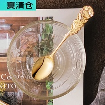 Life original Japanese origin elfin stainless steel gold plated coffee spoon Stirring spoon Honey dessert spoon exquisite