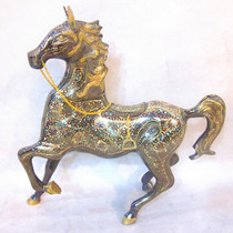 Pakistani traditional handicrafts bronze carving color spots