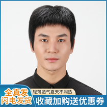 Wig men short hair flat head hair inch full head wig set male handsome real hair full headgear men wig headgear natural