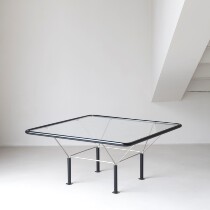 MDL-Replica classic reengraving space age tempered glass coffee table with extremely minimalist geometric square tea table