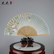 Mukuixi womens summer 6-inch fan folding fan craft fan Japanese female fan ancient folding small fan Cherry Blossom Fan