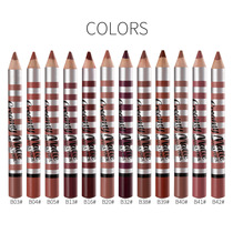 MENOW waterproof matte 12-color crayon lip liner Lipstick pen Large rod does not bleach hook line Nude color