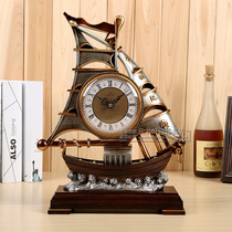  New smooth sailing living room table clock European sailing table clock fashion home decoration clock pastoral desktop clock