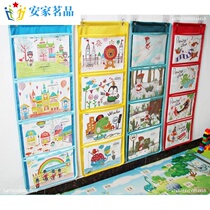 a4 book storage hanging bag book bag Oxford cloth literacy wall chart work display hanging bag kindergarten wall hanging style