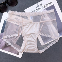 Milk White Quality High Waist Lady Underwear Inlaid Drill Casings Wrap Hip Flat Corner Pants Large Yard Mesh Yarn Pants Head Summer Letters