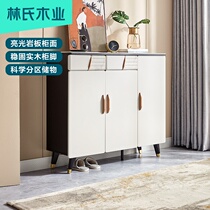 Lins wood modern light luxury rock slab shoe cabinet solid wood foot home door small household entrance cabinet LS173