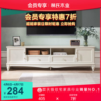 Lins wood industry Nordic minimalist living-room TV cabinet small family type log wind electrical appliances table cabinet bedroom furniture DK1M