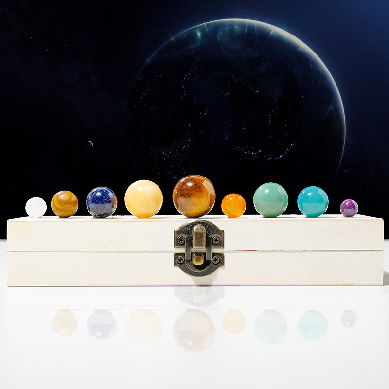 天然結晶鉱物宝石鉱石標本太陽系の 9 つの惑星ボールデスクトップ惑星創造的な装飾品