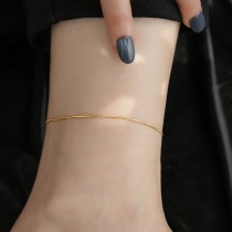 2022 new summer net red fine snake bone 18K gold anklet womens tide high-grade sense of Valentines Day