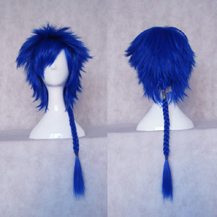 taobao agent Vocaloid, wig, blue artificial braid, cosplay