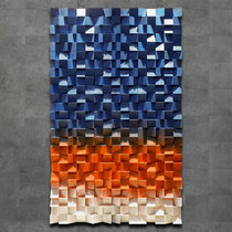 3d solid wood head wooden mosaic living room sofa TV background wall decoration painting real hanging painting oil painting