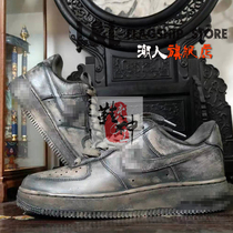 Excluding shoes] LL Tide people creative design hand drawing air force retro style DIY repair old as old painting antique