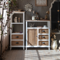 American-style entrance cabinet solid wood bucket cabinet Bed and breakfast hotel coffee living room decoration cabinet Coffee table table storage dining side cabinet