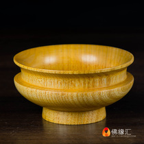 Buddha Yuanhui Natural peach wood caliber 12cm Ghee tea bowl Tsampa bowl Guru for Buddha rice bowl for bowl Tibetan wooden bowl