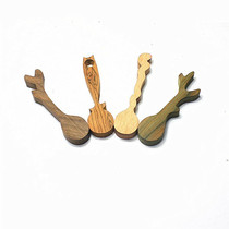 Half-finished spoon black walnut DIY wooden spoon carved deer-corner teak tool beech cherry wood