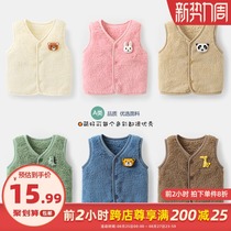  Baby clothes autumn and winter warm cardigan vest winter boys 6 months vest female baby horse clip toddler Y7228