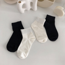  Egyptian cotton does not fall off with high-quality socks womens short socks womens summer and autumn pure cotton summer black couple socks to send boyfriend