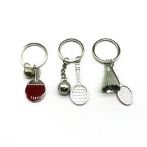 Tennis racket badminton racket table tennis racquet pendant competition souvenir gift keychain lettering alloy