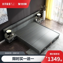 Muyue Nordic Tatami bed Master bedroom Double bed Modern simple Princess Wedding bed Bedroom High box storage one-piece bed