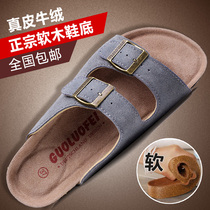 Slippers men summer trend 2021 New Cork slippers non-slip outdoor wear sandals Wild couple sandals deodorant