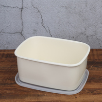 (Micro-concealer) 3 2L large enamel storage box fresh box Enamel ice bowl fresh bowl