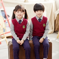 Kindergarten garden clothes spring and autumn school students class clothes autumn and winter clothes school uniforms British style teacher three sets plus velvet thickened