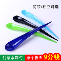 Disposable spoon long handle water drop spoon 21CM long spoon individually packaged hard dessert spoon thickened milkshake yogurt spoon