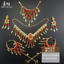 New Indian dance accessories performance jewelry belly dance necklace earrings ring bracelet headdress headgear veil promotion