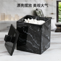 Nordic toothpick box high-end creative shell cotton swab box living room hotel marbled cotton swab toothpick storage box