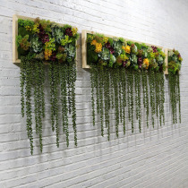 Simulation plant wall-mounted green plant wall decoration fake flower corridor restaurant office space green plant decoration Nordic wind