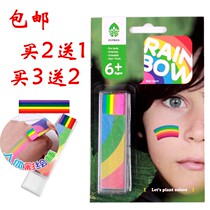 Childrens face pen 6-color body painting pen face crayon Rainbow Face Stick safe washable