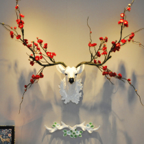 Zhaocai deer head wall decoration wall hanging Nordic style living room TV background wall decoration European porch pendant