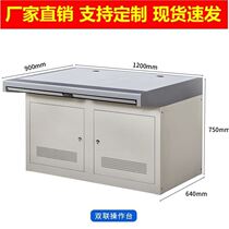 Thickened wood 5 double computer console monitoring table Single platform table Triple luxury custom computer room