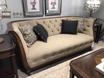 art furniture summer plot solid wood trio sofas style American countryside retro printed corner a few tea table high-end custom-made