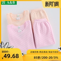  AB pure cotton thermal underwear womens three-layer warm thick round neck large size middle-aged and elderly cotton sweater autumn clothes autumn pants