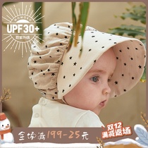 Spring and autumn thin hat brim autumn cute boy child sunscreen sun hat newborn baby hat cover face