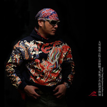 Wave Junwu Daming Wei De Moire multicolored brocade scales flying fish suit Sweater National tide Chinese wind flying fish suit