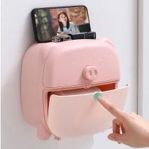 Toilet tissue box non-perforated waterproof toilet paper box storage rack hanging wall household toilet paper box