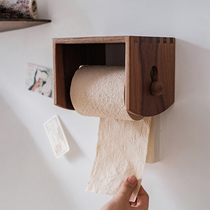 Juhan solid wood paper towel rack Kitchen roll paper rack punch-free simple bathroom toilet paper rack storage rack Wall-mounted