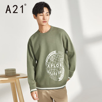 A21 mens 2020 new sweater mens loose round neck long sleeve sweater boys trend casual wool weaving