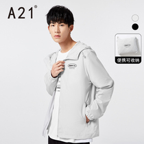 A21 spring 2021 new mens trendy brand ins hooded coat mens windbreaker Joker autumn winter thin coat