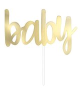 New Baby Gold Foil Baby Cake Topper Sign New Baby Gold Foil