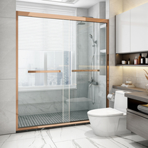 Net red shower room partition overall one-shaped bathroom push-pull glass door toilet dry and wet separation bath screen home