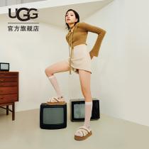 UGG2023 Summer Ladies Leisure Fashion Cross with Thick Solar Comfort Stretch with Fur Sandals 1121550